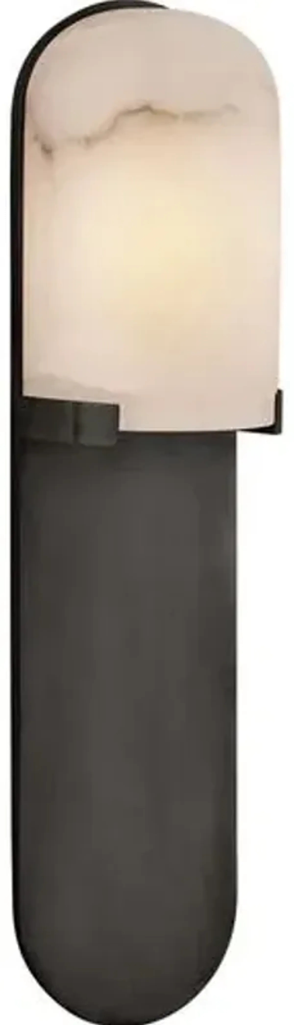 Visual Comfort - Melange Alabaster Medium Elongated Pill Sconce - Black