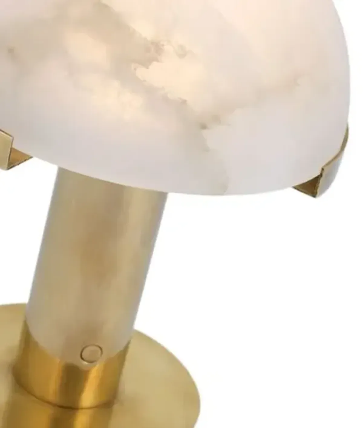 Visual Comfort - Melange 8" Alabaster Rechargeable Accent Table Lamp - Gold - 8Hx6Wx6D in