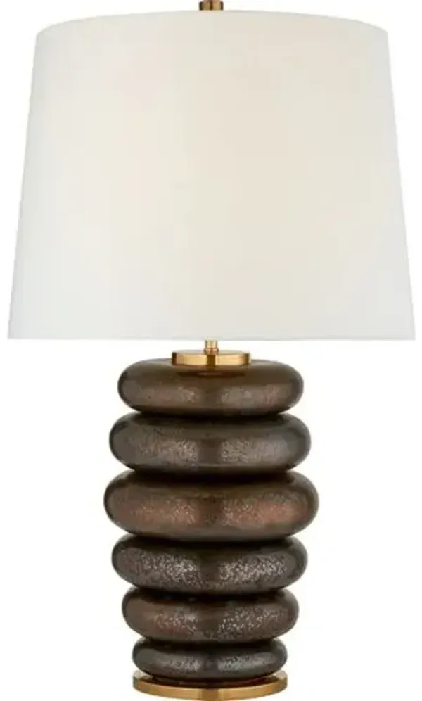 Visual Comfort - Phoebe Cordless Stacked Table Lamp - Brown