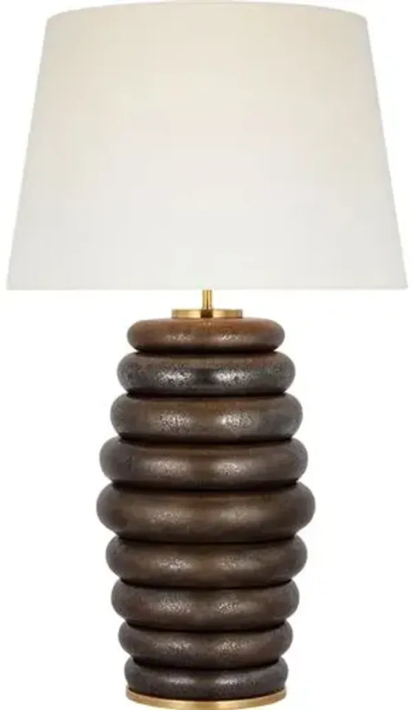Visual Comfort - Phoebe Extra Large Stacked Table Lamp - Brown