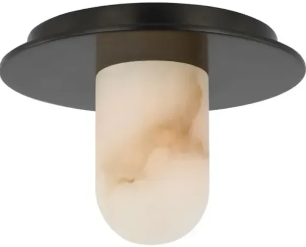 Visual Comfort - Fosse 6" Solitaire Alabaster Flush Mount - Black