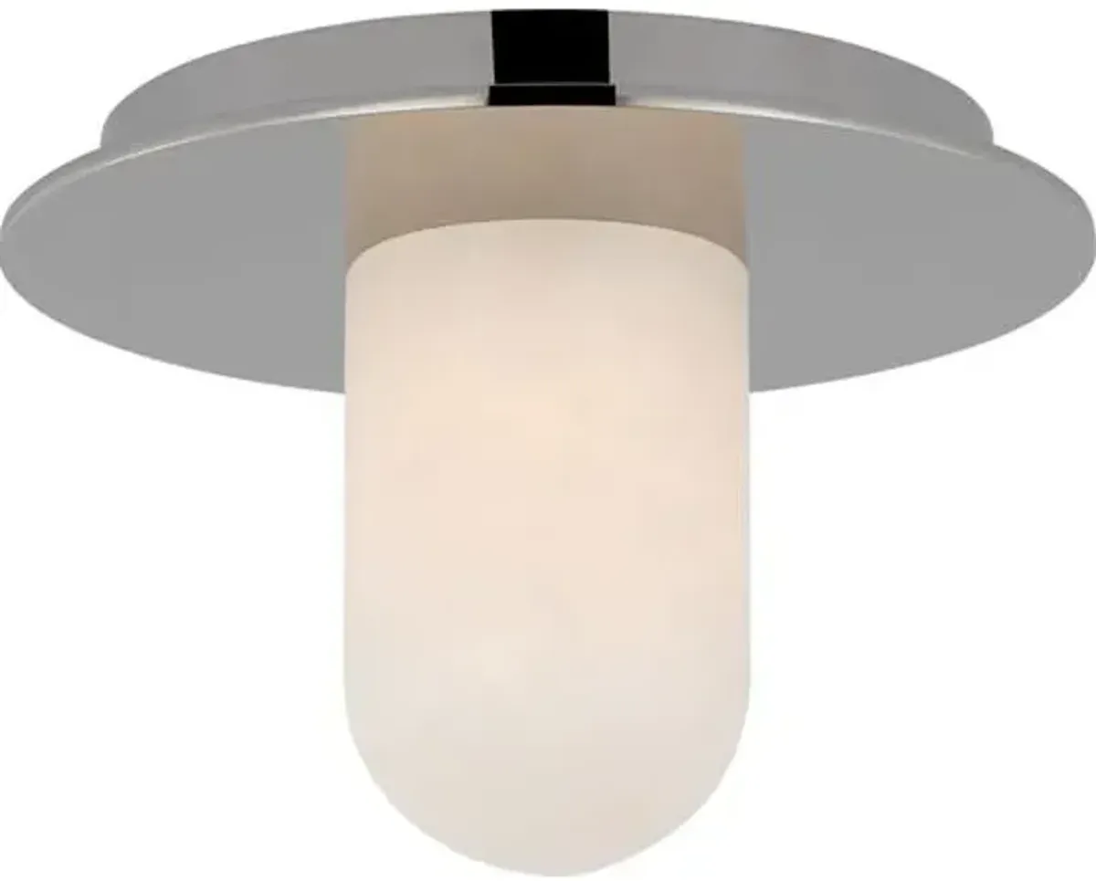 Visual Comfort - Fosse 6" Solitaire Alabaster Flush Mount - Silver