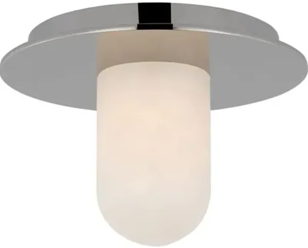 Visual Comfort - Fosse 6" Solitaire Alabaster Flush Mount - Silver
