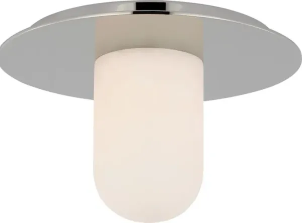 Visual Comfort - Fosse 8" Alabaster Flush Mount - Silver