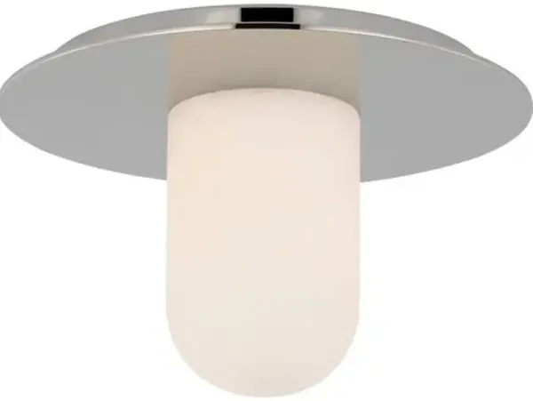 Visual Comfort - Fosse 8" Alabaster Flush Mount - Silver