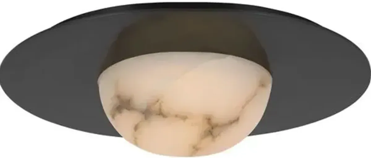 Visual Comfort - Fosse Alabaster Flush Mount - Black