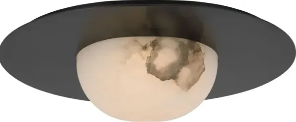 Visual Comfort - Fosse Alabaster Flush Mount - Black