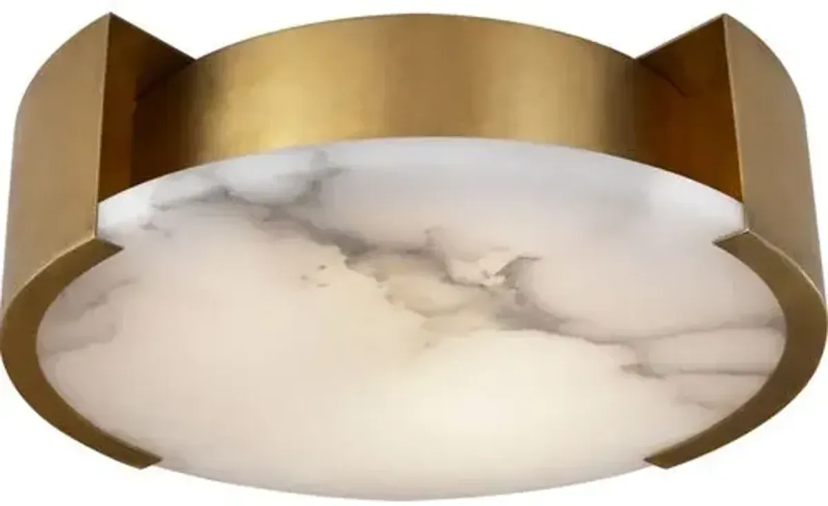 Visual Comfort - Melange Alabaster Flush Mount - Gold