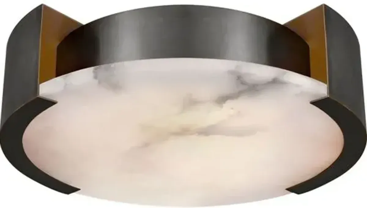 Visual Comfort - Melange Alabaster Flush Mount - Black