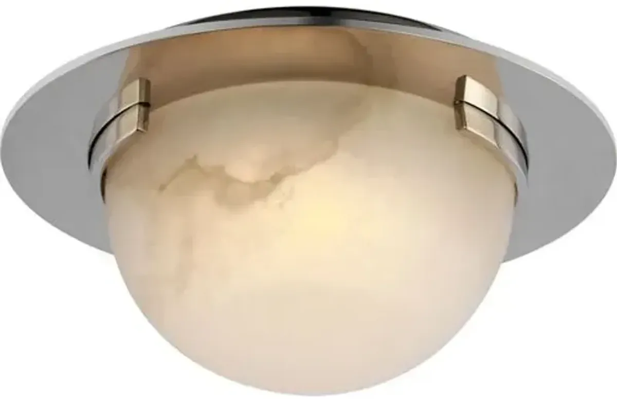 Visual Comfort - Melange 6" Alabaster Solitaire Flush Mount - Silver