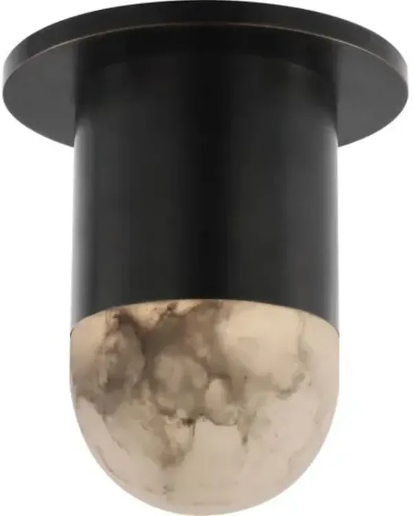 Visual Comfort - Melange Alabaster Mini Monopoint Flush Mount - Brown