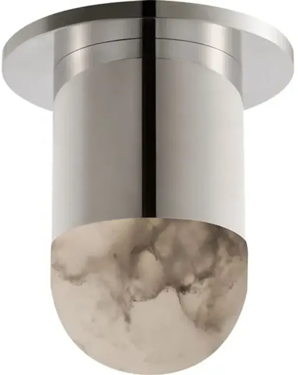 Visual Comfort - Melange Alabaster Mini Monopoint Flush Mount - Silver