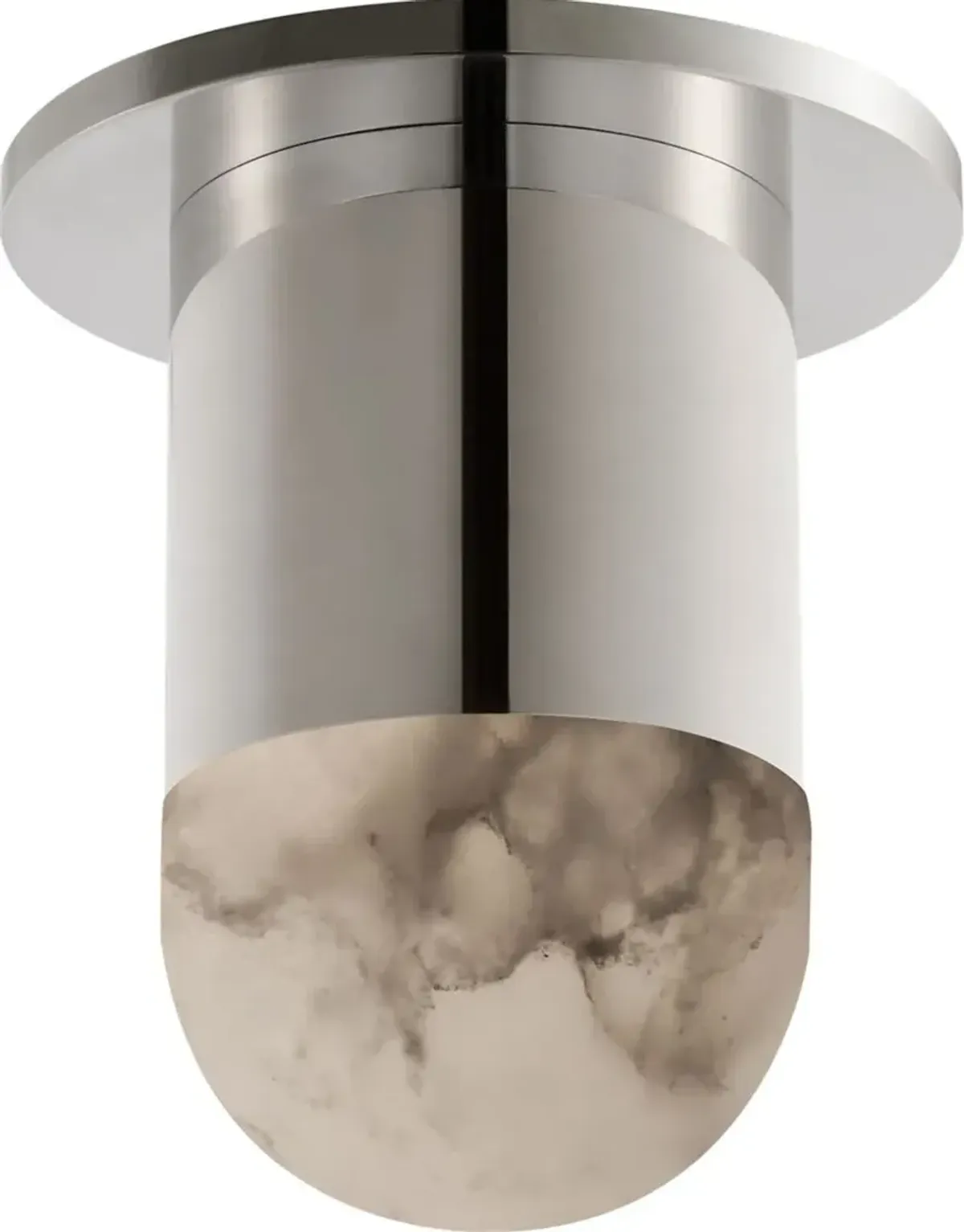 Visual Comfort - Melange Alabaster Mini Monopoint Flush Mount - Silver