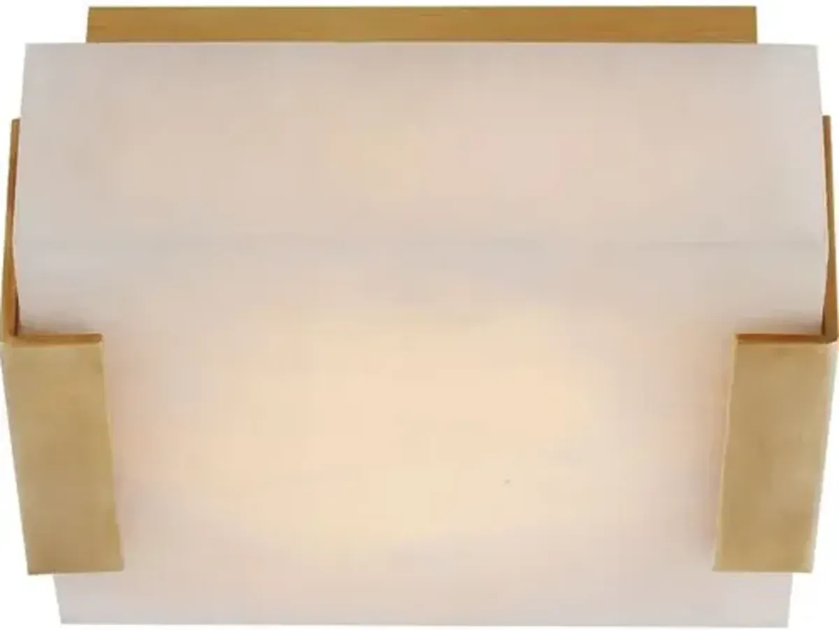 Visual Comfort - Covet Low Clip Solitaire Alabaster Flush Mount - Gold