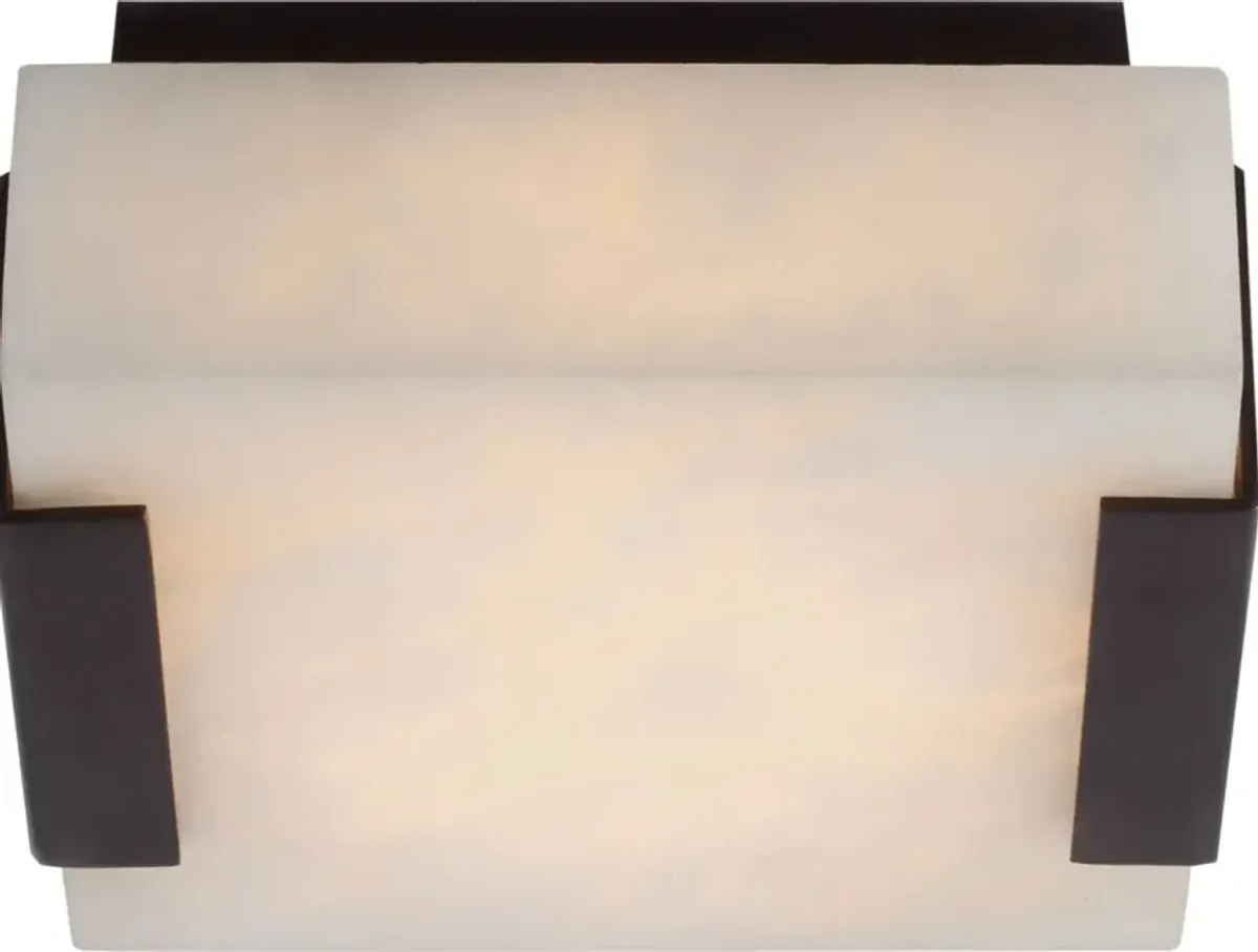 Visual Comfort - Covet Low Clip Solitaire Alabaster Flush Mount - Black