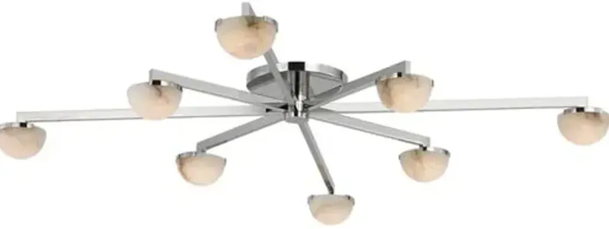 Visual Comfort - Pedra Staggered Arm Flush Mount - Silver