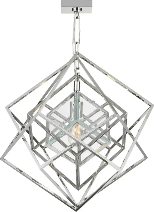 Visual Comfort - Cubist Chandelier - Silver