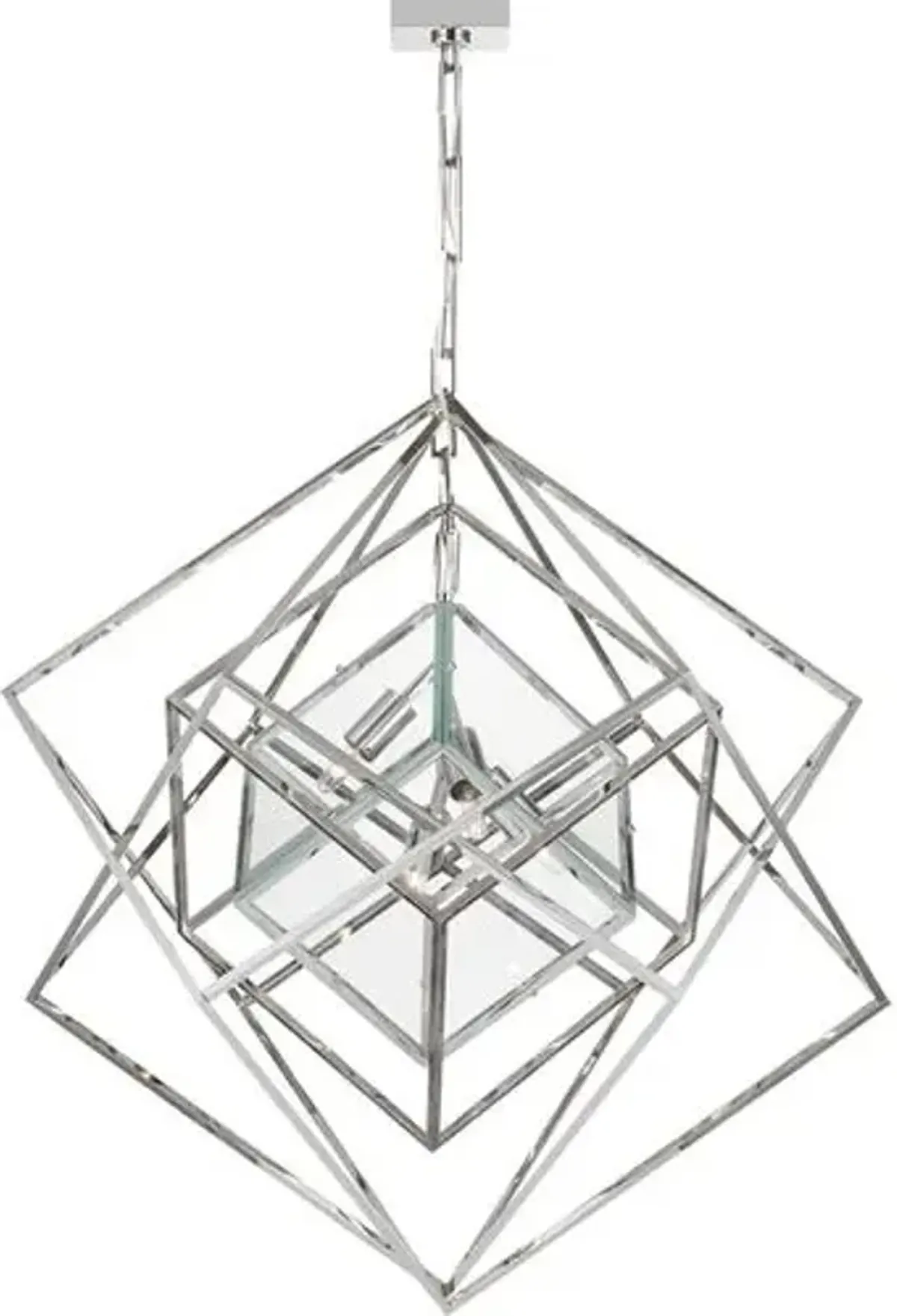 Visual Comfort - Cubist Chandelier - Silver