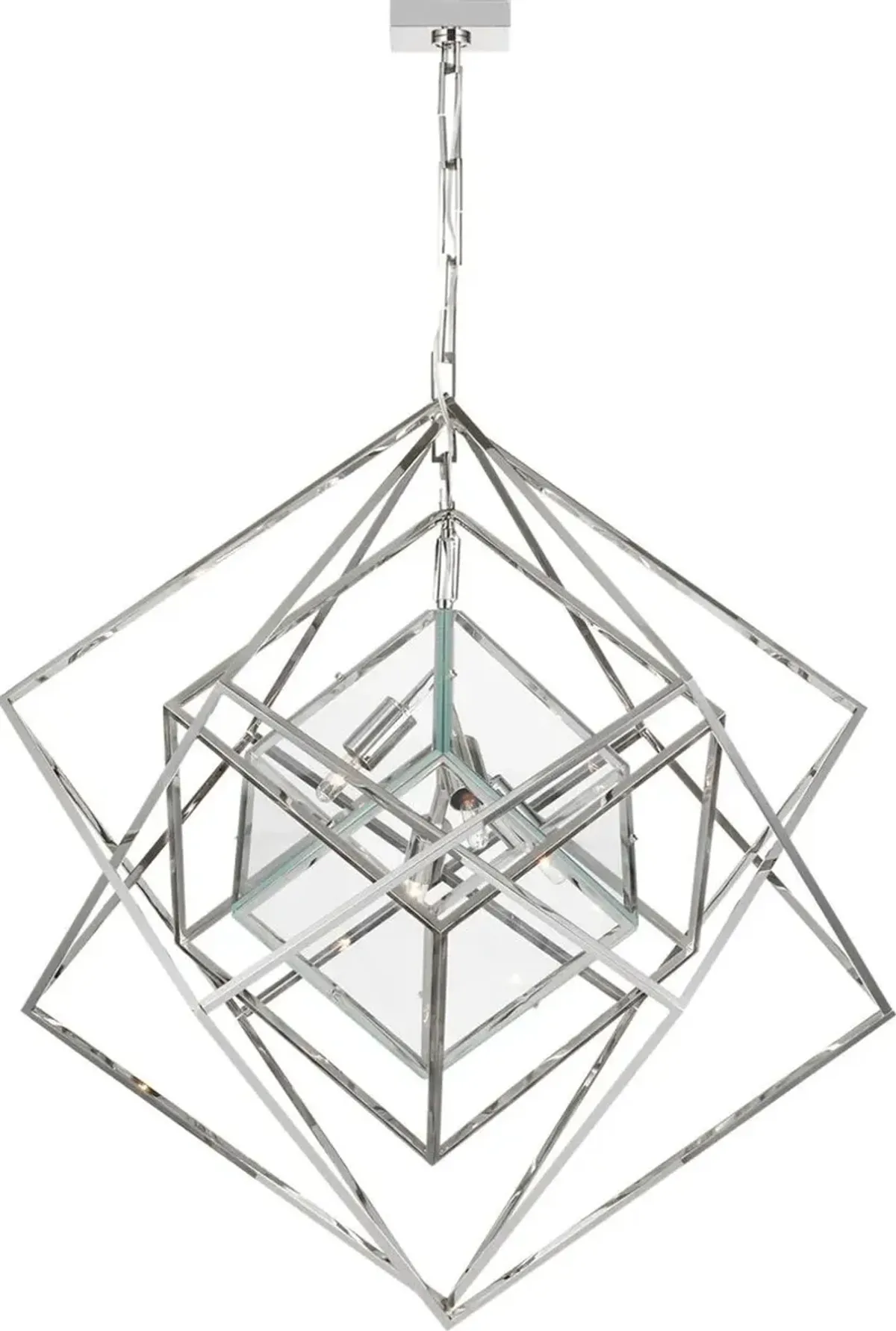 Visual Comfort - Cubist Chandelier - Silver
