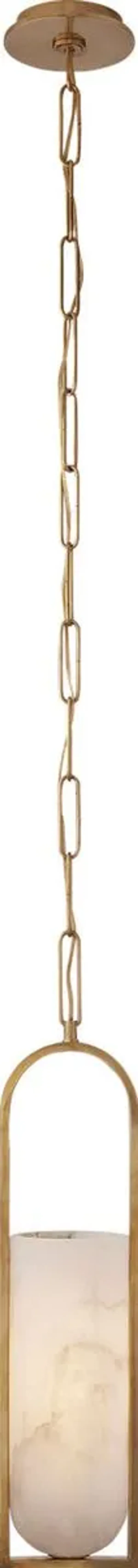 Visual Comfort - Melange Alabaster Small Elongated Pendant - Gold