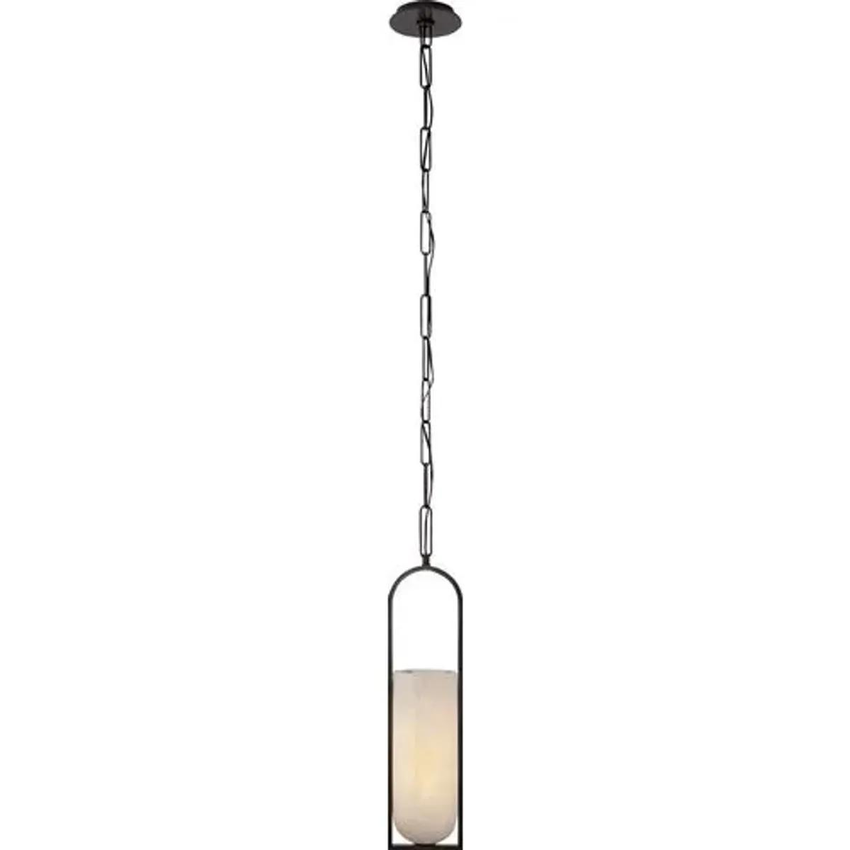 Visual Comfort - Melange Alabaster Small Elongated Pendant - Black