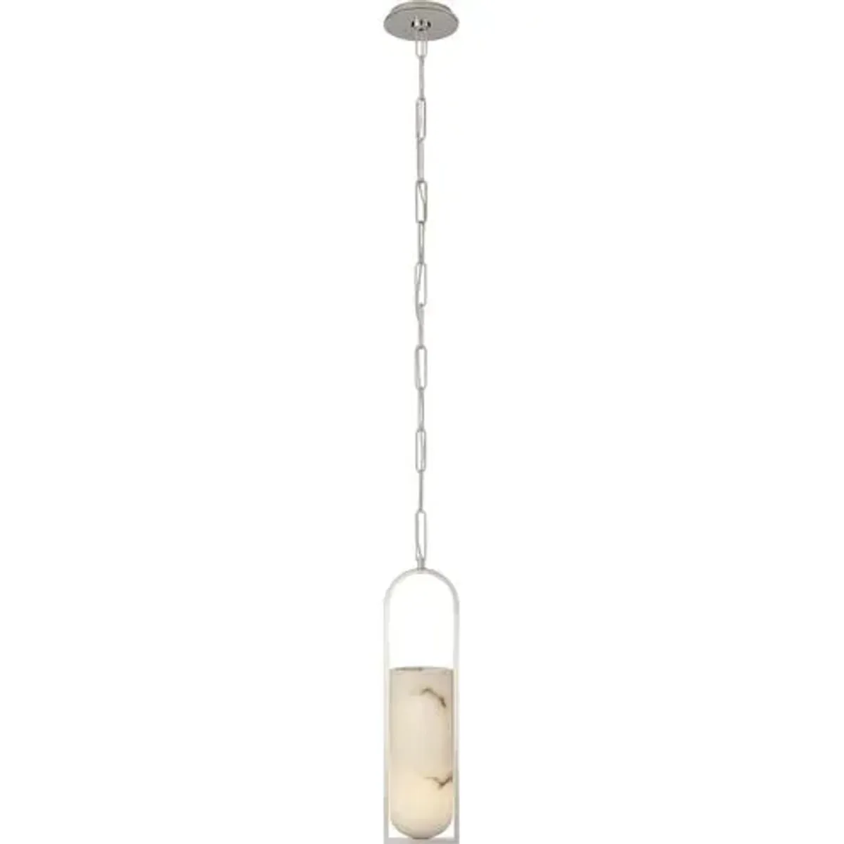 Visual Comfort - Melange Alabaster Small Elongated Pendant - Silver