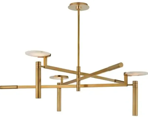 Visual Comfort - Melange Alabaster Large Floating Disc Chandelier - Gold