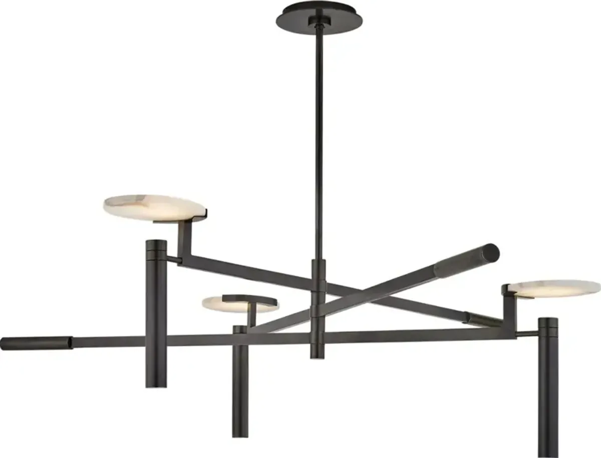 Visual Comfort - Melange Alabaster Large Floating Disc Chandelier - Black