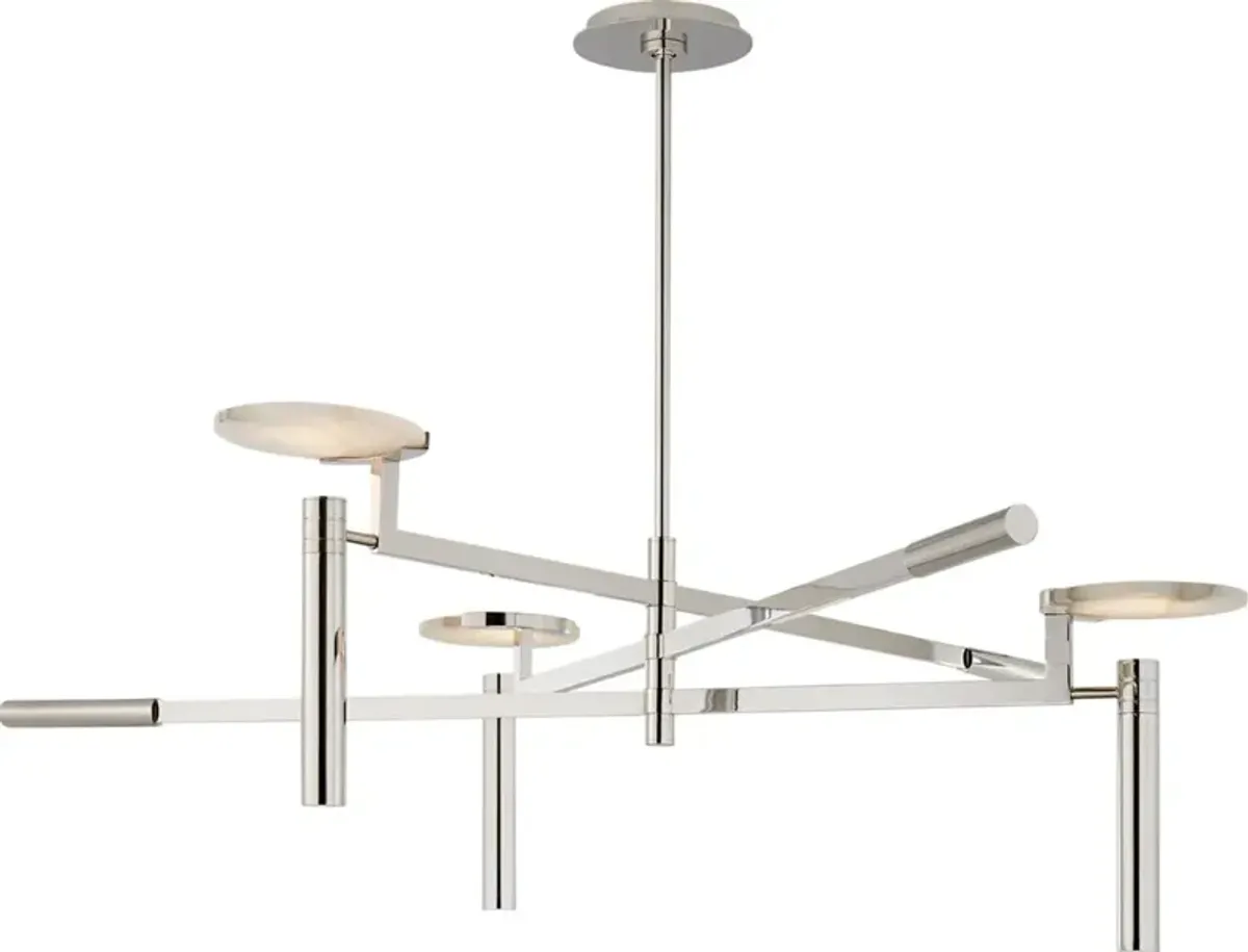 Visual Comfort - Melange Alabaster Large Floating Disc Chandelier - Silver