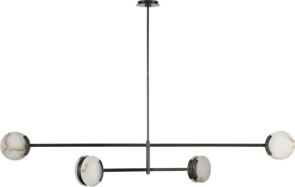 Visual Comfort - Melange 72" Alabaster Multi-Positional Chandelier - Black