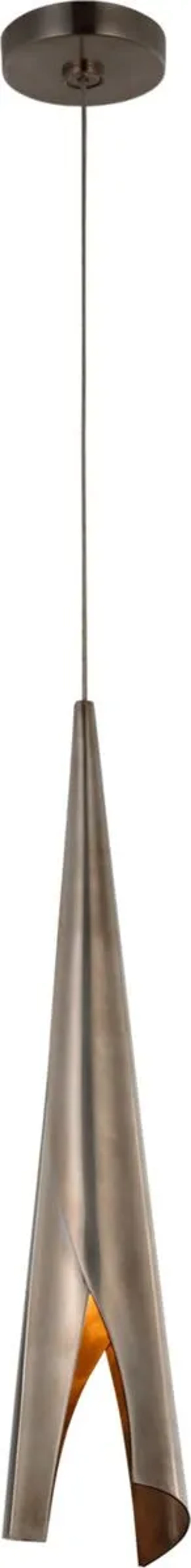 Visual Comfort - Piel Wrapped Pendant - Silver