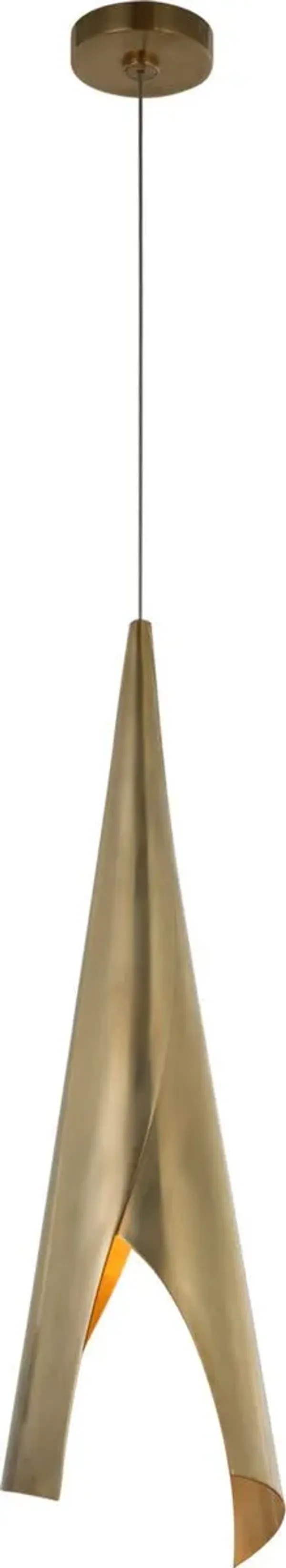 Visual Comfort - Piel Wrapped Pendant - Gold