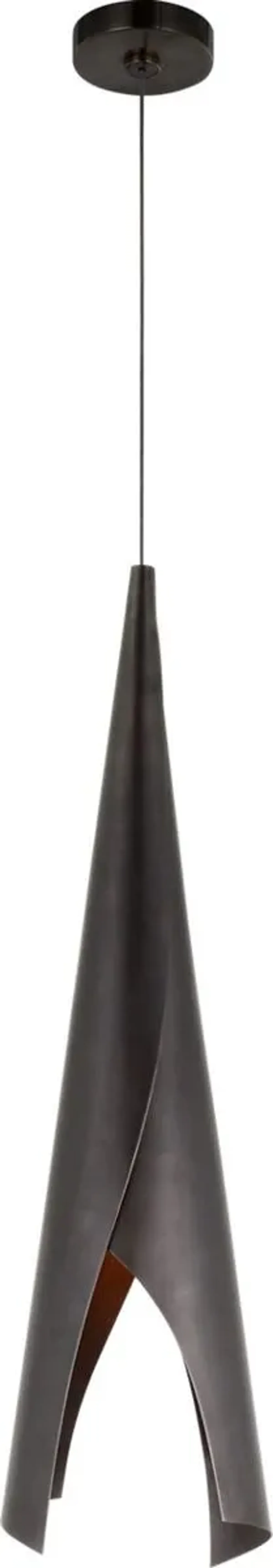 Visual Comfort - Piel Wrapped Pendant - Brown