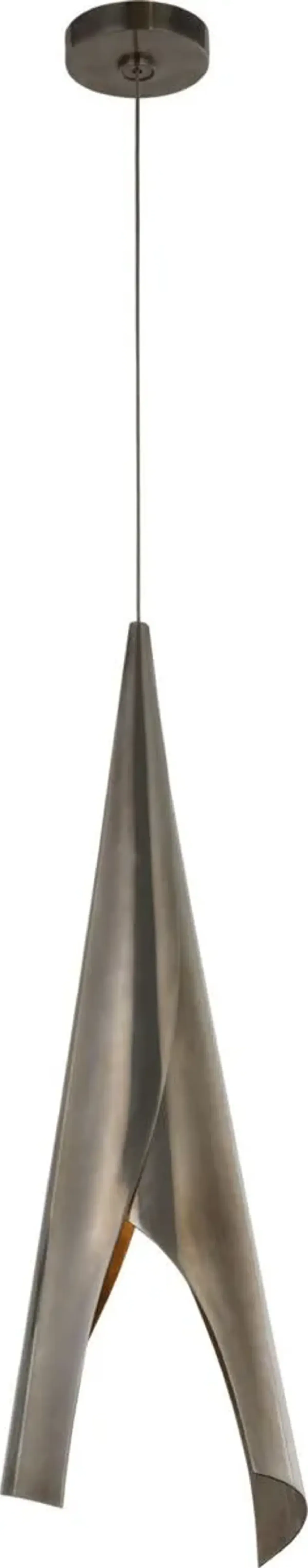 Visual Comfort - Piel Wrapped Pendant - Silver