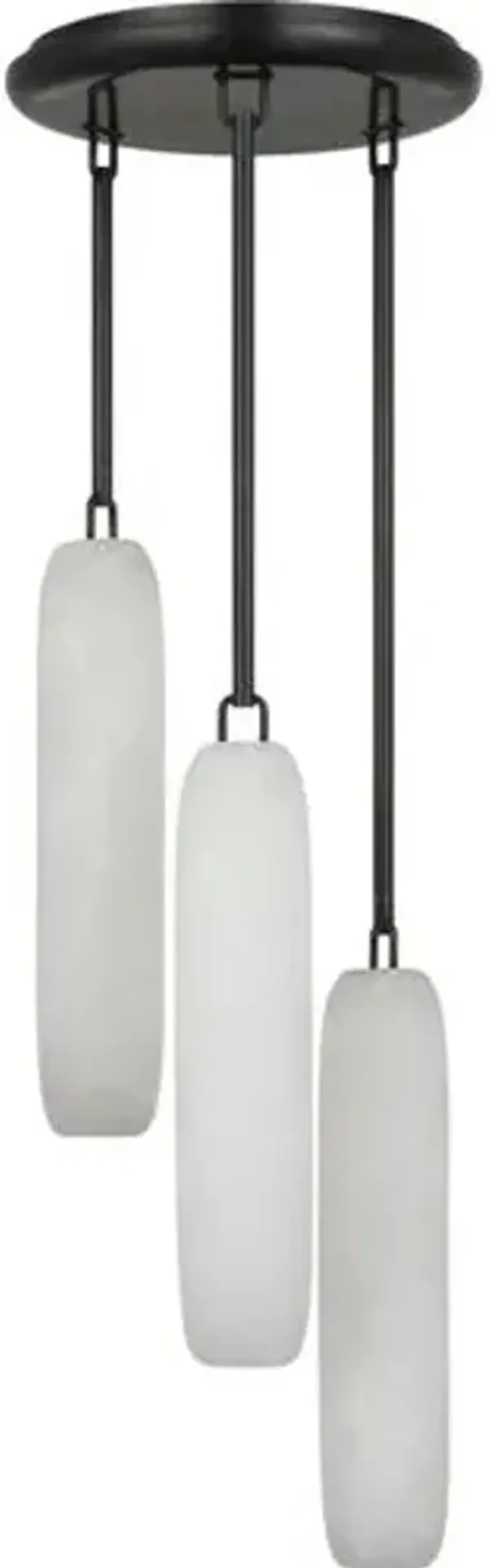 Visual Comfort - Formosa 3-Light Alabaster Pendant - Black