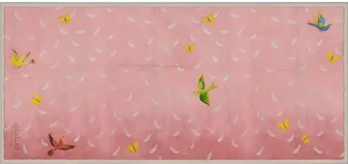 Paule Marrot - Feathers Painting - Large - Soicher Marin - Pink