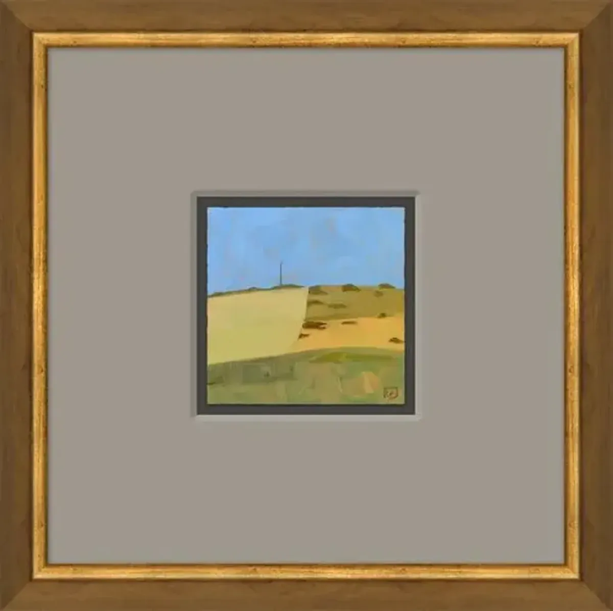 Leslie Snipes - West Jefferson with Pole - Small Painting - Soicher Marin - Orange