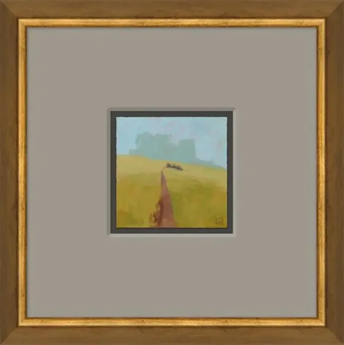 Leslie Snipes - Sim's Creek Upper Pasture with Winter Fog - Small - Soicher Marin - Yellow