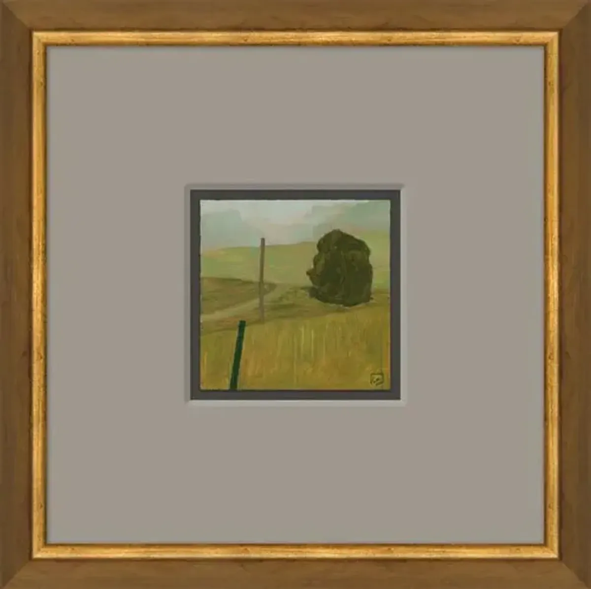 Leslie Snipes - Pasture on my Road Painting- Small - Soicher Marin - Yellow