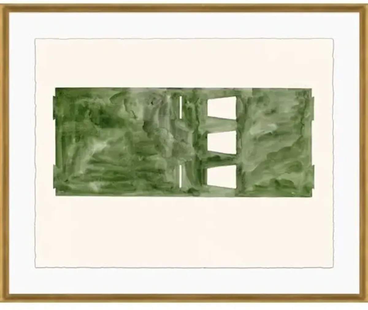 Leslie Snipes - Green Form II Painting - Soicher Marin
