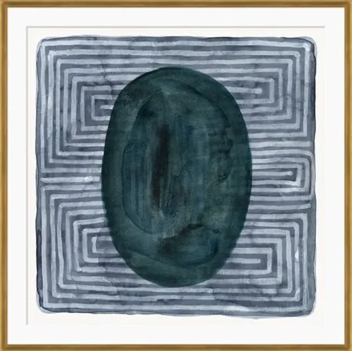 Leslie Snipes - Labyrinth II Painting - Soicher Marin - Blue