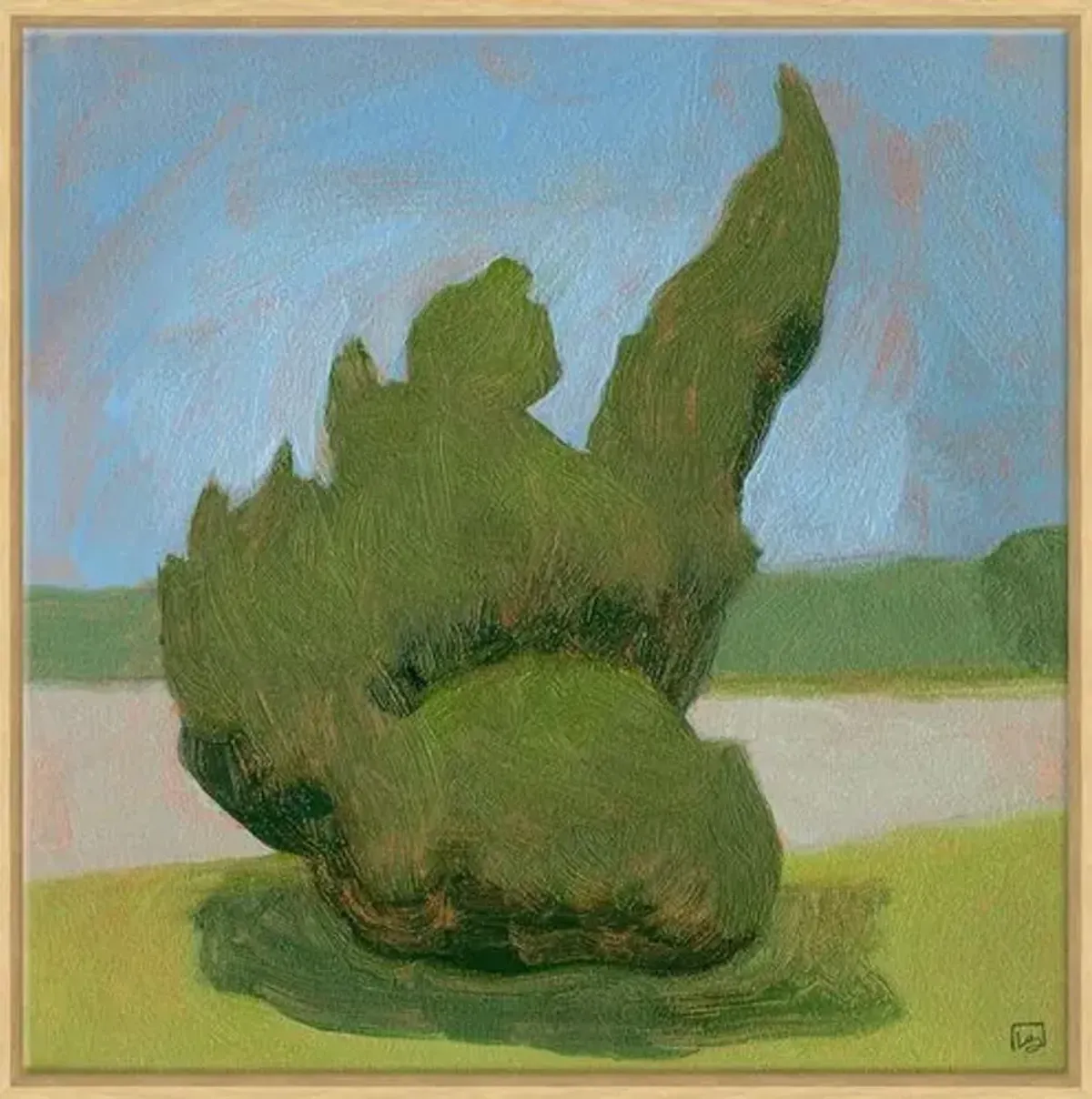 Leslie Snipes - Shrubbery Rodanthe Painting - Soicher Marin - Green