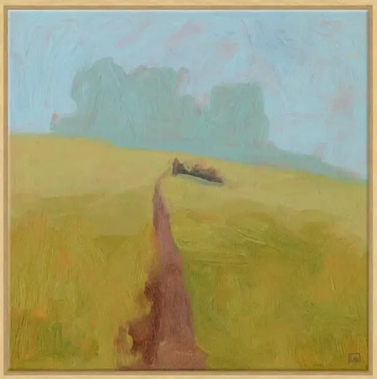 Leslie Snipes - Sim's Creek Upper Pasture - Winter Fog Painting - Soicher Marin - Yellow