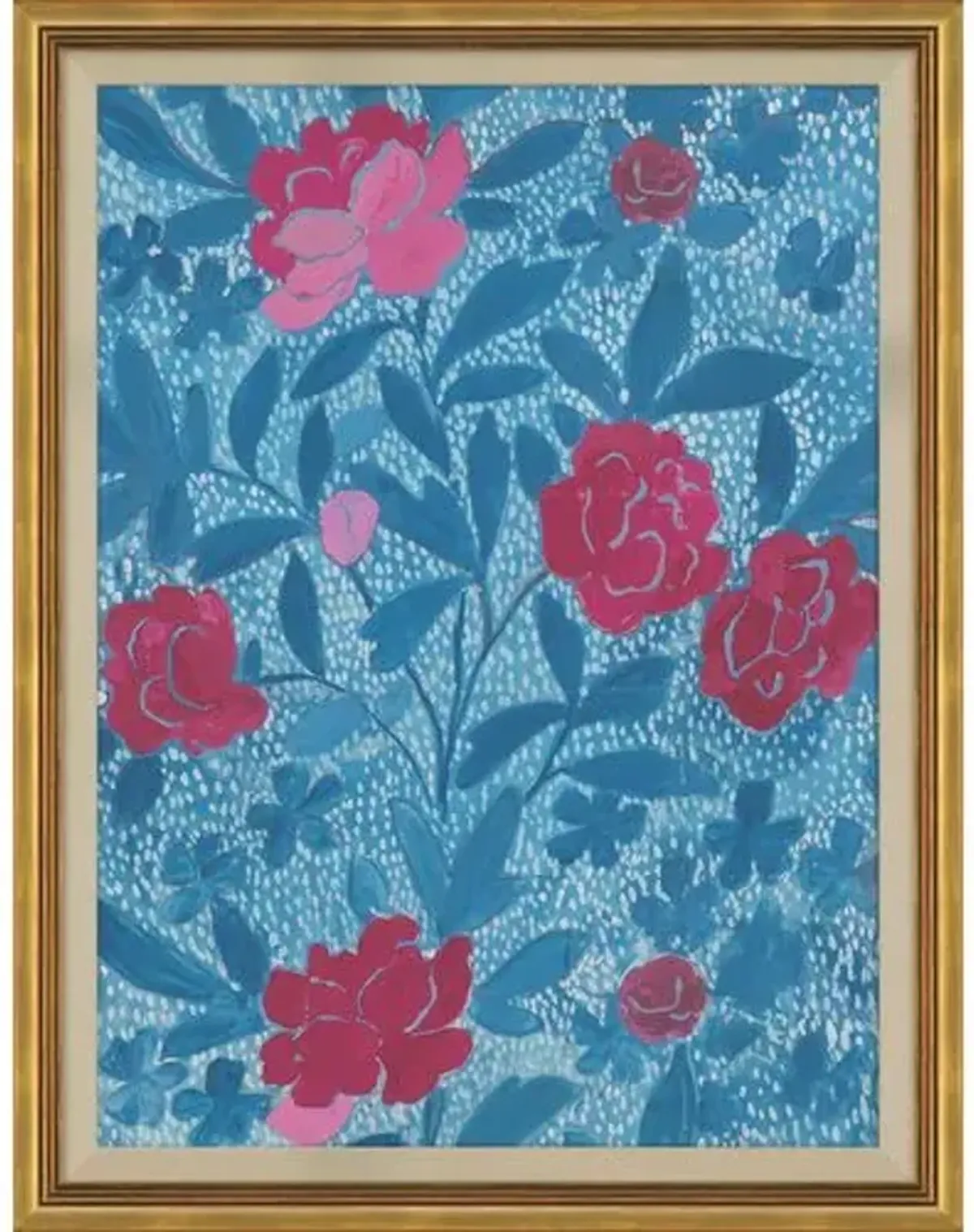 Paule Marrot - Floral Blue (var. 3) Painting - Soicher Marin