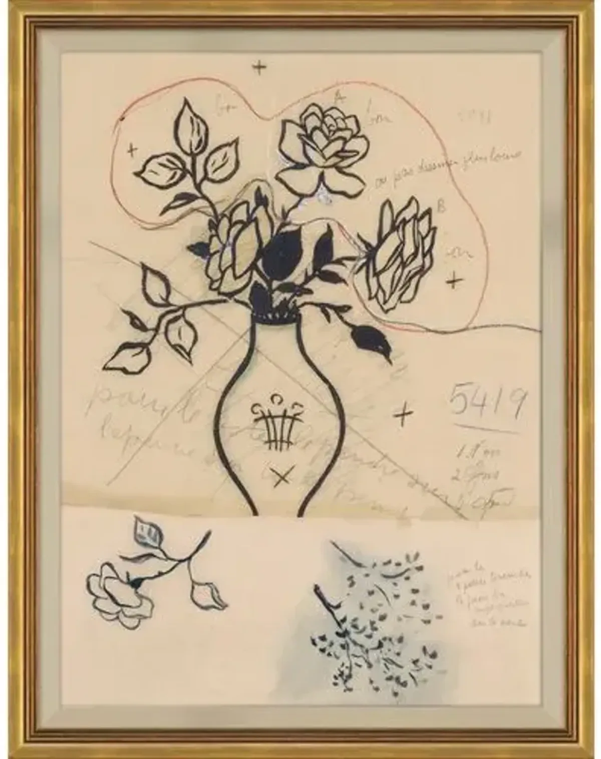 Paule Marrot - Tres Roses (var. 3) Painting - Soicher Marin - Brown