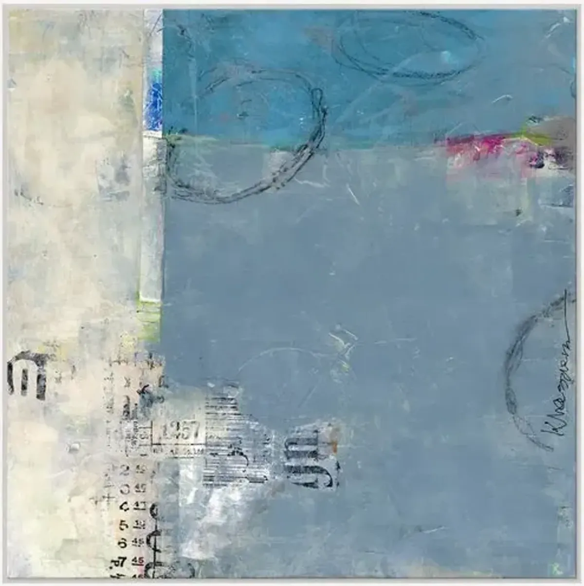 Jill Krasner - Seascapes III Painting - Soicher Marin - Blue