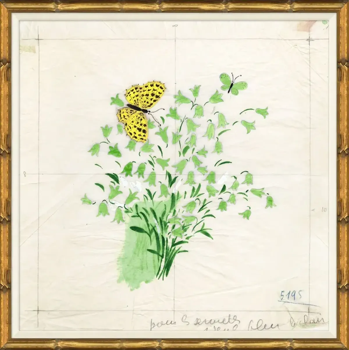 Paule Marrot, Clochettes et Papillon I Painting