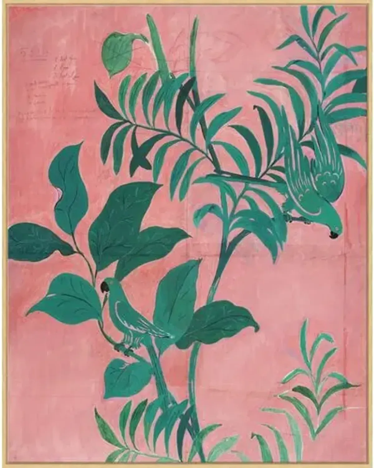 Paule Marrot - Pink Birds (var. 4) Painting - Soicher Marin