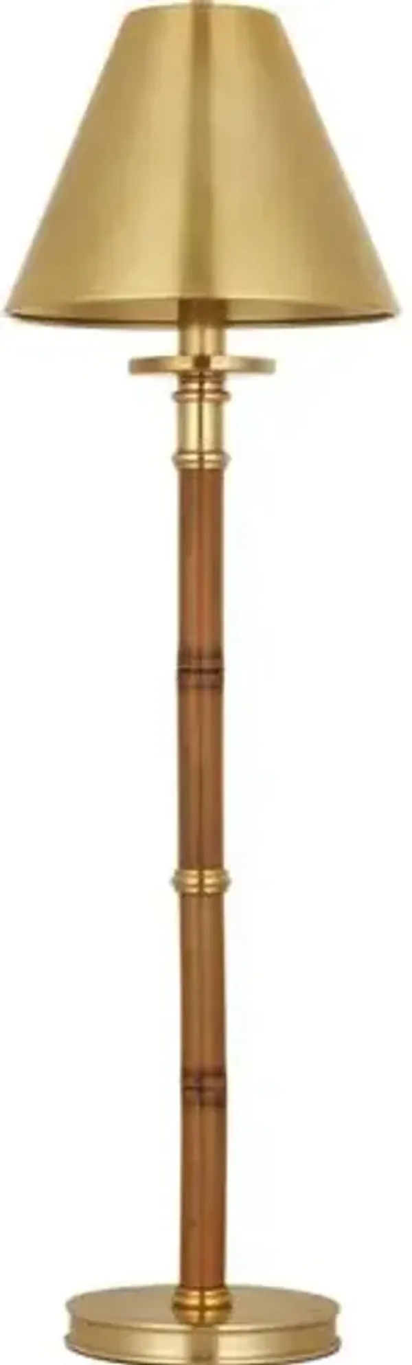Ralph Lauren Home - Visual Comfort - Dalfern 27" Cordless Desk Lamp - Waxed Bamboo/Natural Brass - Brown