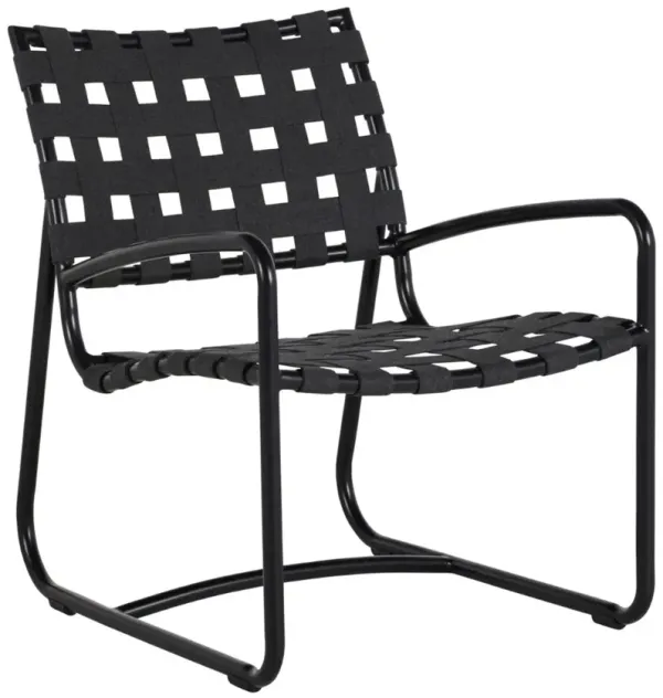 Catalina Outdoor Aluminum Lounge Chair, Midnight With Charcoal Strap